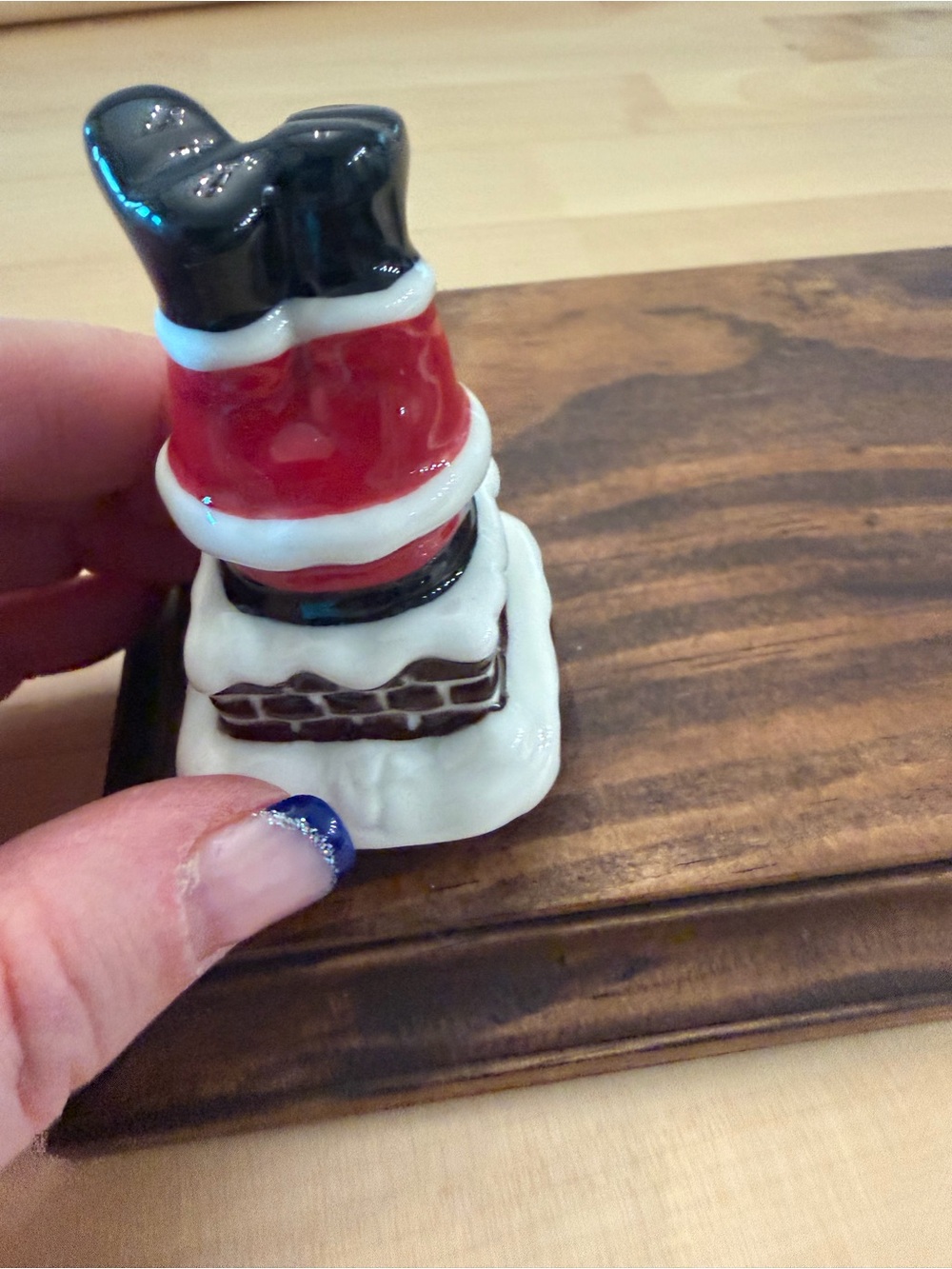 Nora Fleming Santa Boots in chimmey mini Red, Black, White
